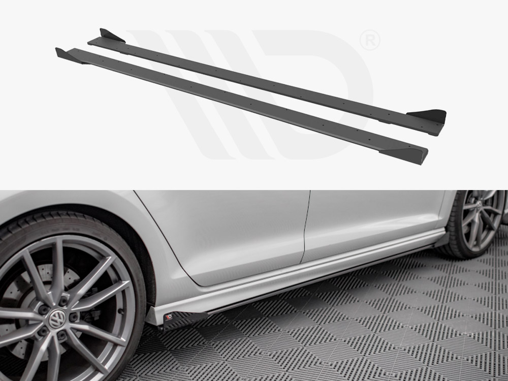 Street PRO Side Skirts Diffusers (+flaps) VW Golf R MK7 (2013-2016)