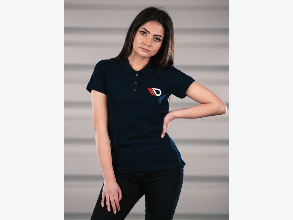 Classic Polo Shirt Womens - Navy Blue - Image 2