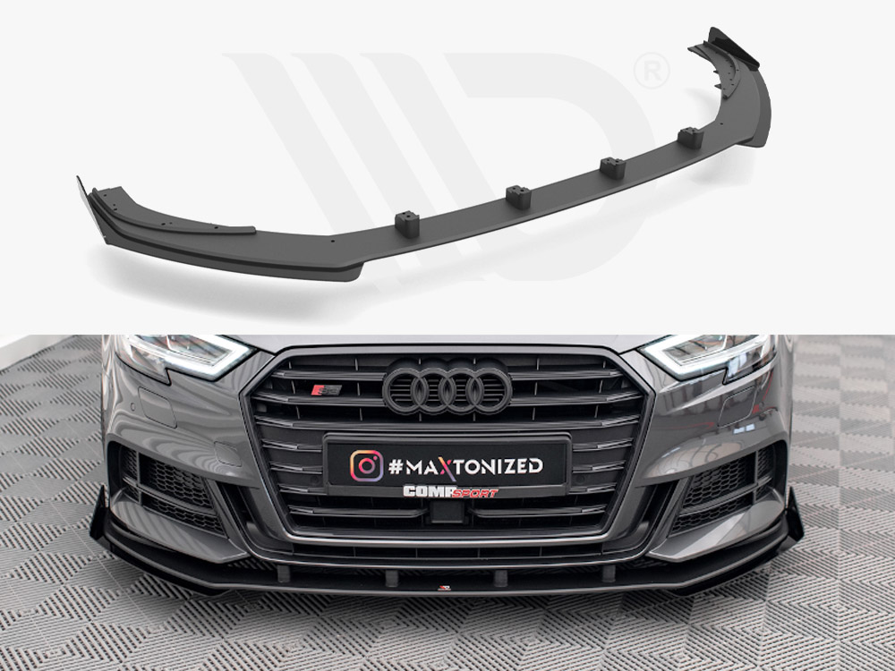 Street PRO Front Splitter V.1 (+flaps) Audi S3 Sportback 8V Facelift