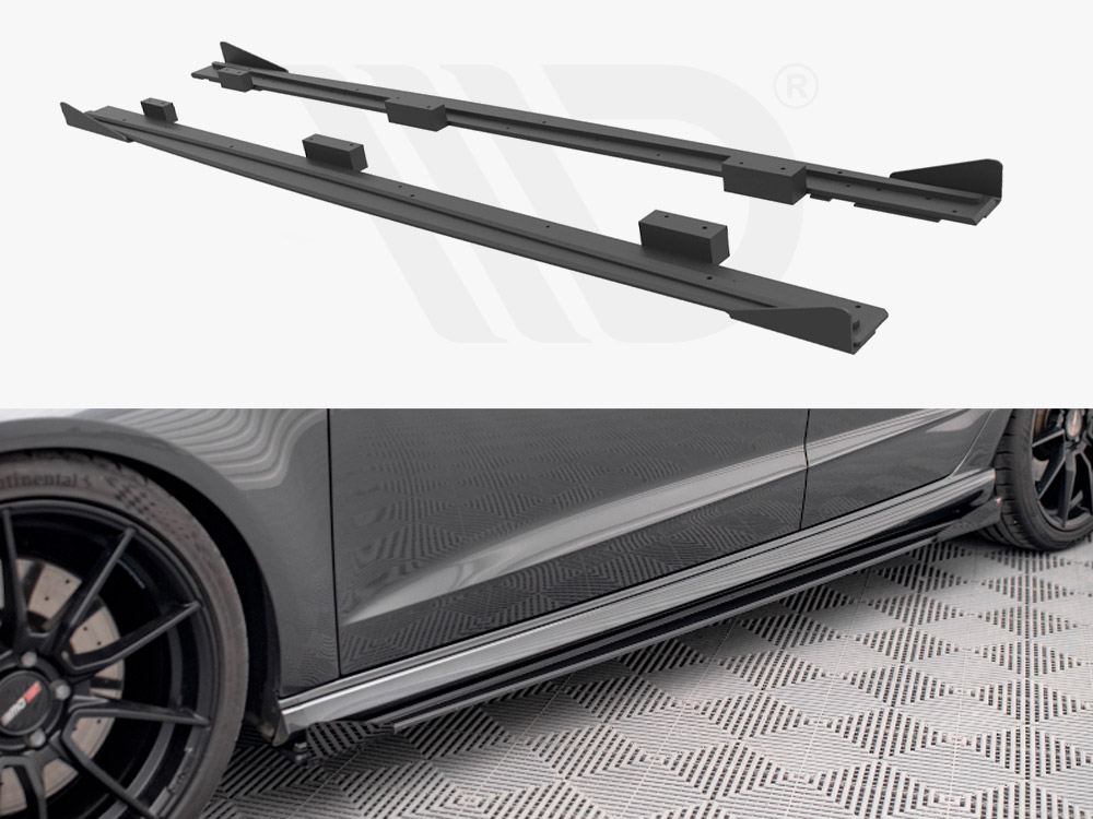 Street PRO Side Skirts Diffusers (+flaps) Audi S3 Sportback 8V Facelift