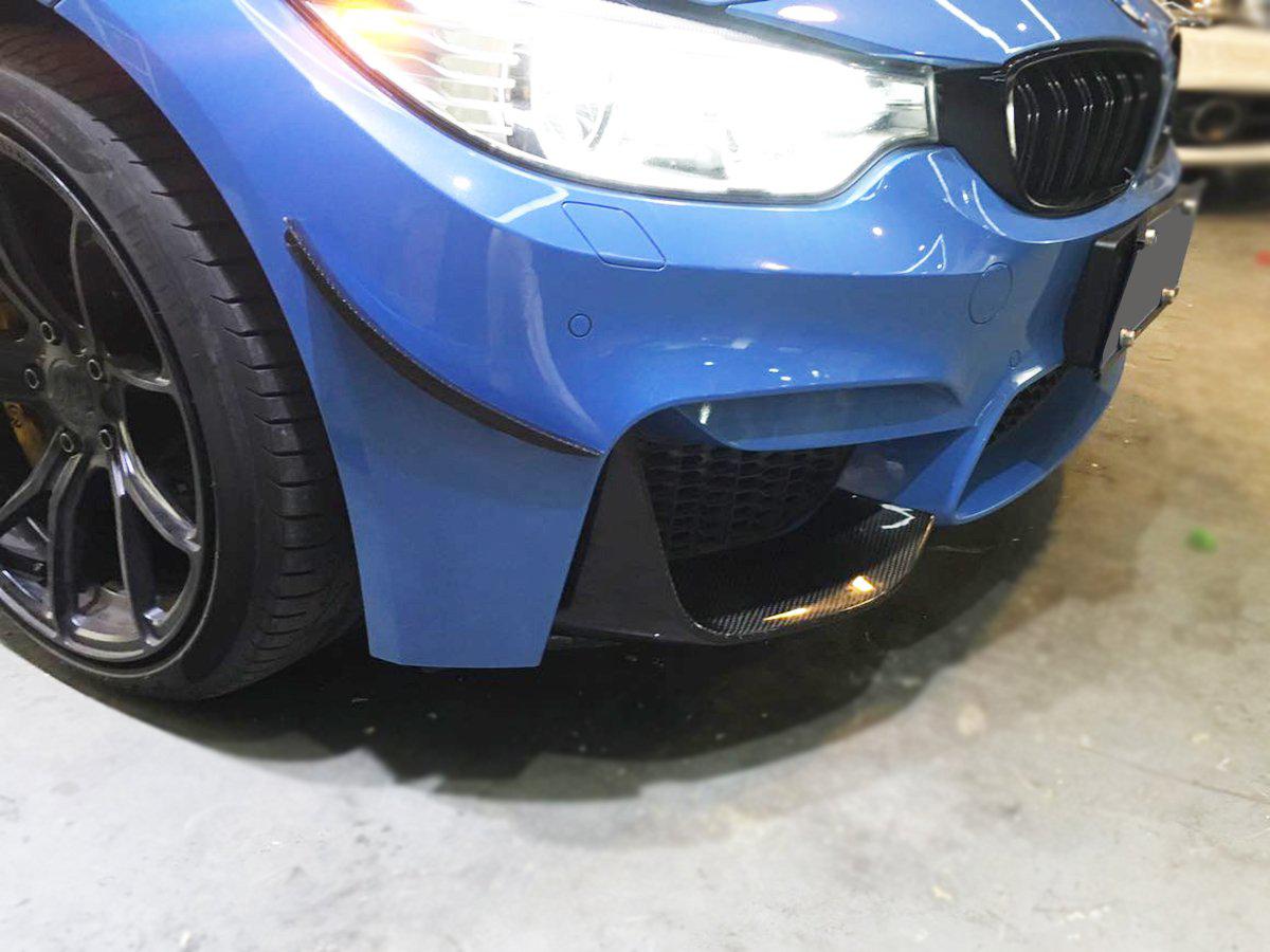 BMW F80 M3 F82 F83 M4 2 Pieces Carbon Fibre Front Canards 14-20