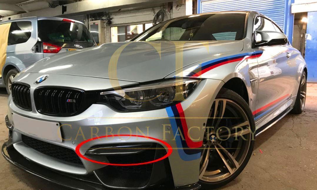BMW F80 M3 F82 F83 M4 Competition Style Carbon Fibre Front Bumper Trims 14-20 - Image 2