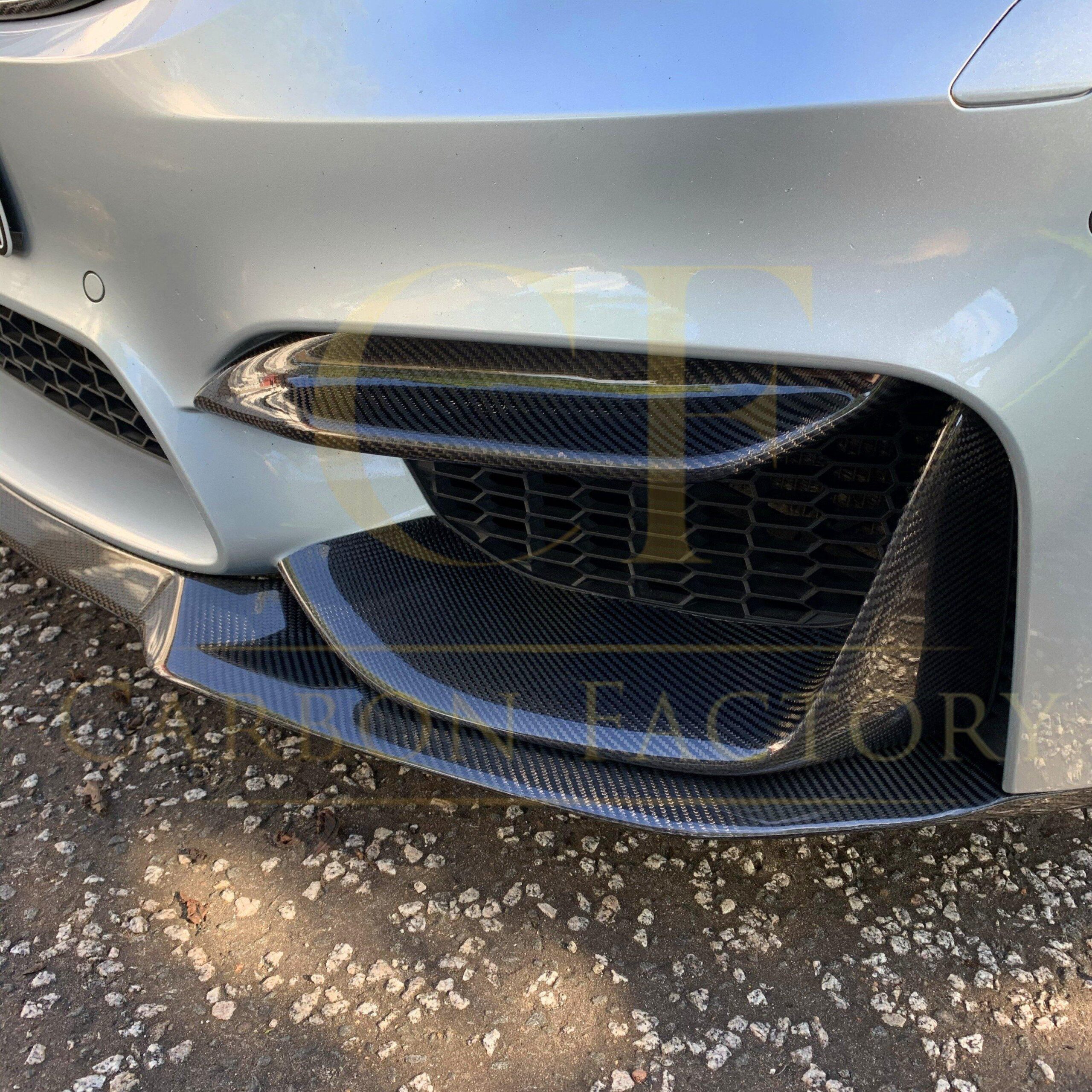 BMW F80 M3 F82 F83 M4 Competition Style Carbon Fibre Front Bumper Trims 14-20 - Image 4