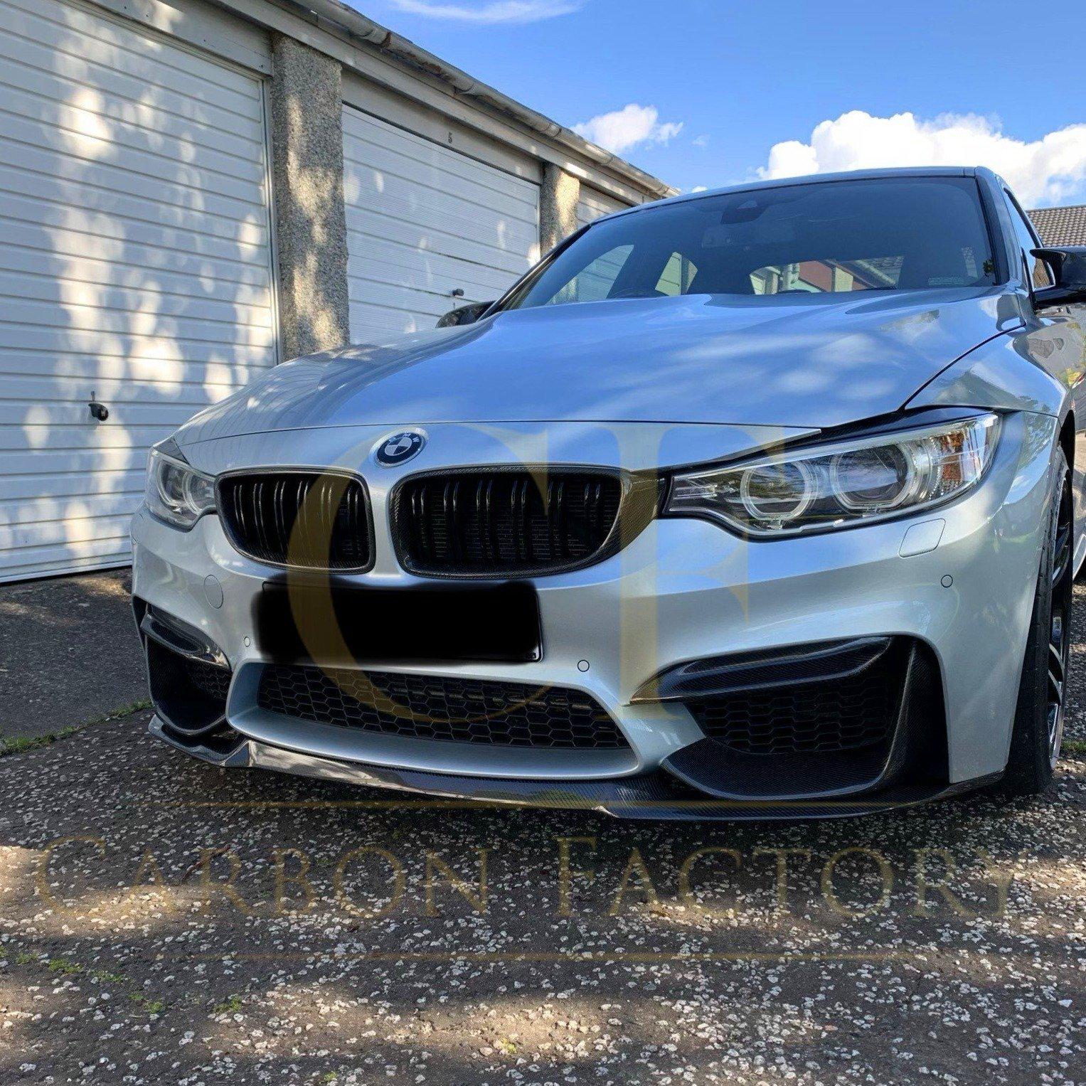 BMW F80 M3 F82 F83 M4 Competition Style Carbon Fibre Front Bumper Trims 14-20 - Image 5