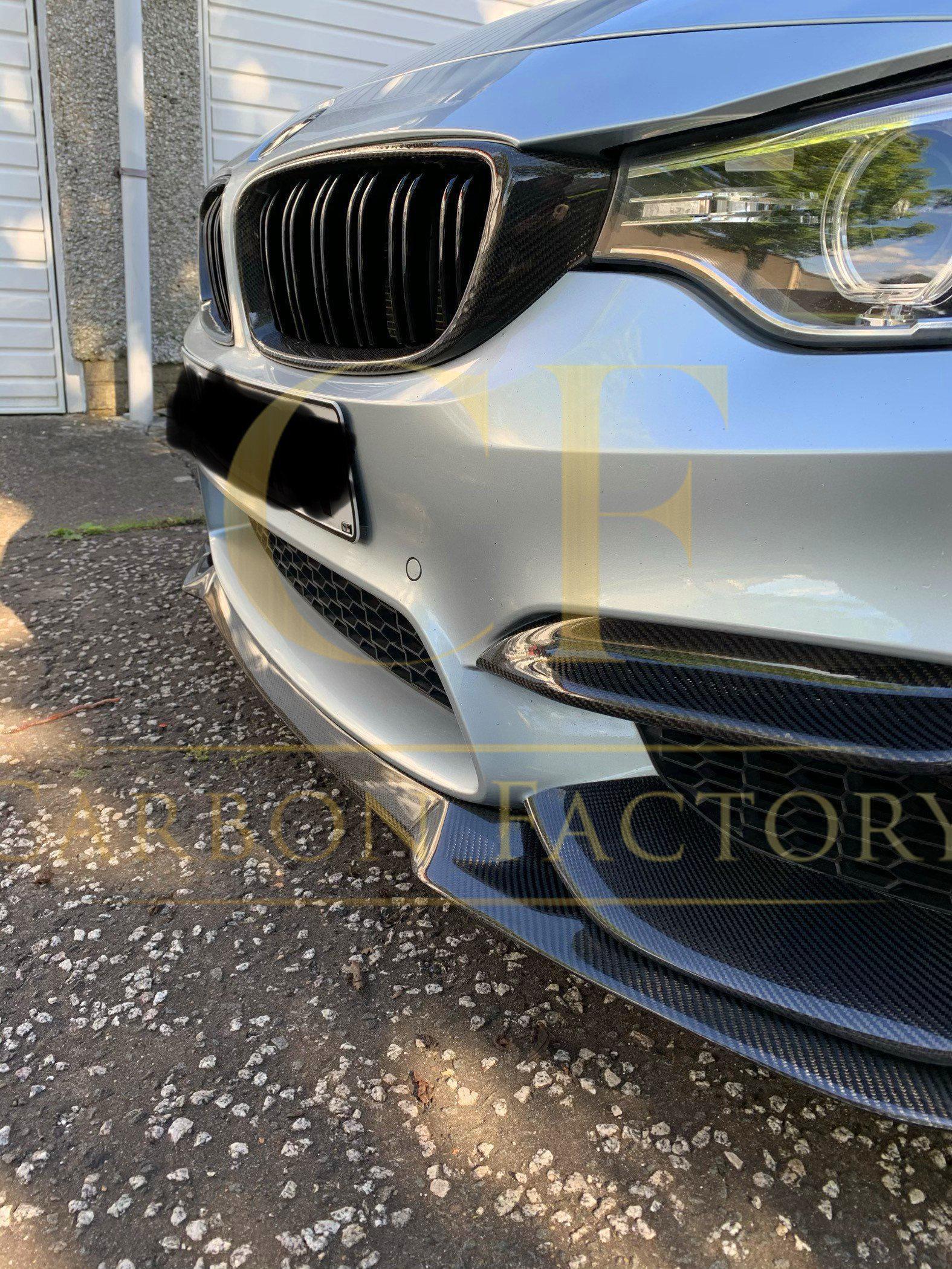 BMW F80 M3 F82 F83 M4 Competition Style Carbon Fibre Front Bumper Trims 14-20 - Image 8