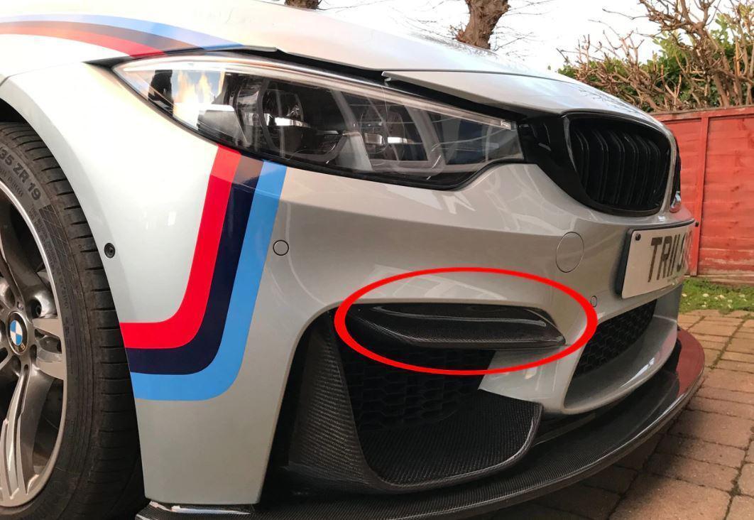 BMW F80 M3 F82 F83 M4 Competition Style Carbon Fibre Front Bumper Trims 14-20