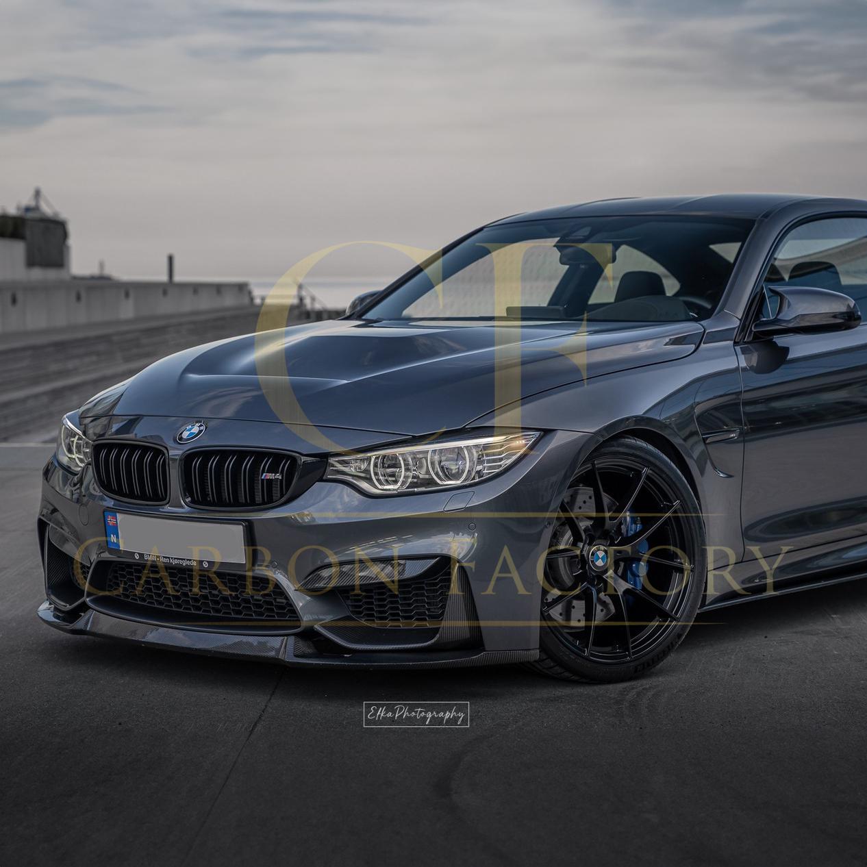 BMW F80 M3 F82 F83 M4 M Performance Style Carbon Fibre Front Splitter Covers 14-20 - Image 2