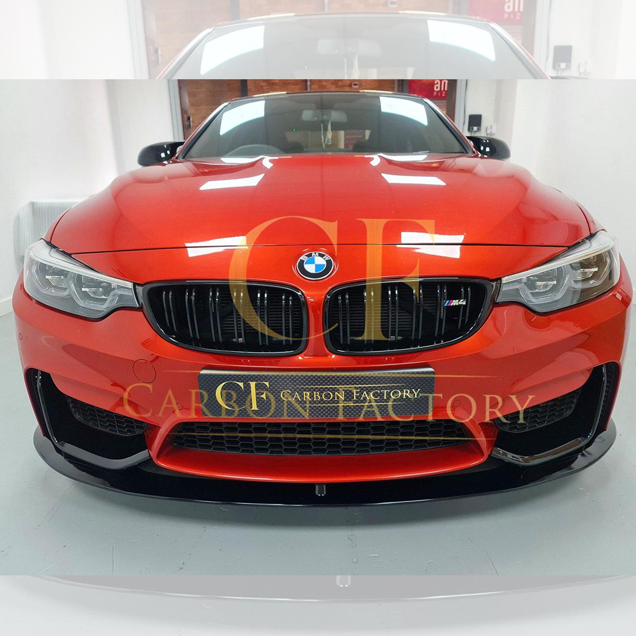 BMW F80 M3 F82 F83 M4 M Performance Style Gloss Black Front Splitter 14-20 - Image 2