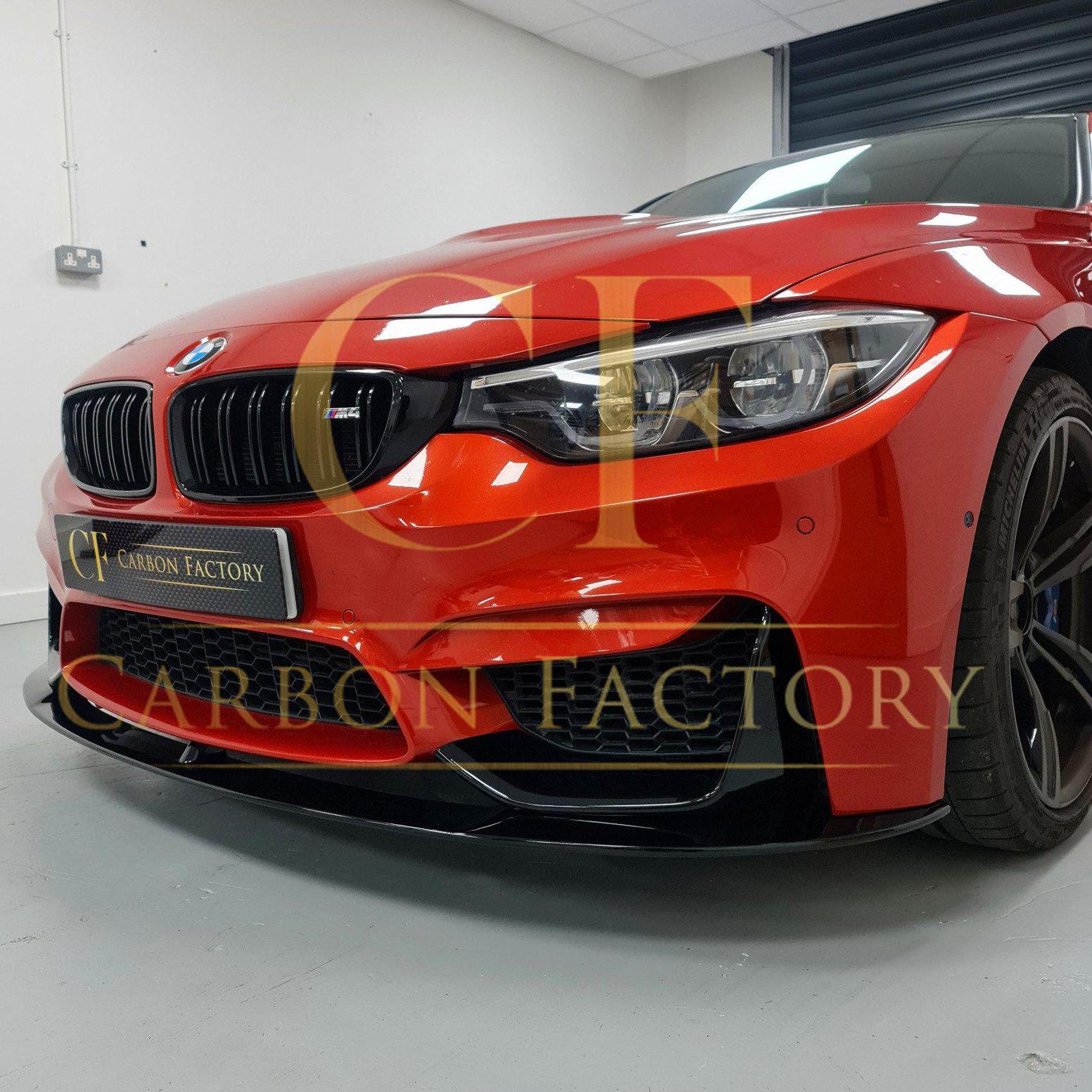 BMW F80 M3 F82 F83 M4 M Performance Style Gloss Black Front Splitter 14-20 - Image 6