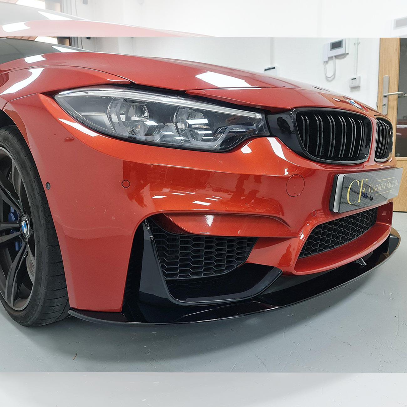 BMW F80 M3 F82 F83 M4 M Performance Style Gloss Black Front Splitter 14-20