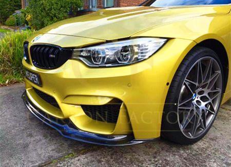 BMW F80 M3 F82 F83 M4 V Style Carbon Fibre Front Splitter 14-20 - Image 2