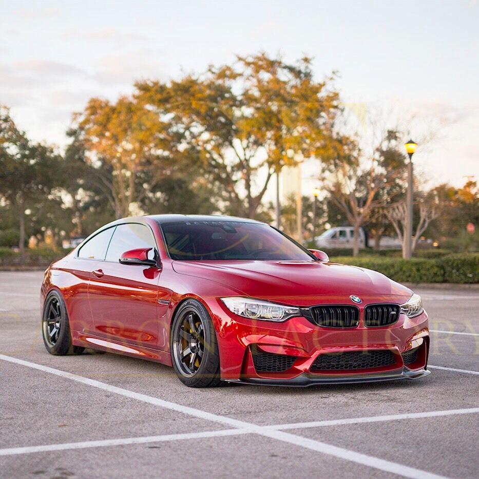 BMW F80 M3 F82 F83 M4 V Style Carbon Fibre Front Splitter 14-20 - Image 5