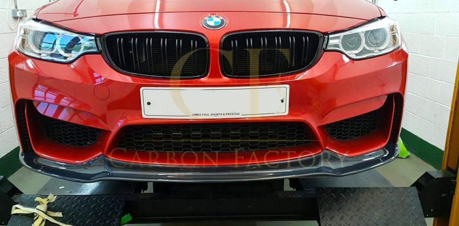 BMW F80 M3 F82 F83 M4 V Style Carbon Fibre Front Splitter 14-20 - Image 6