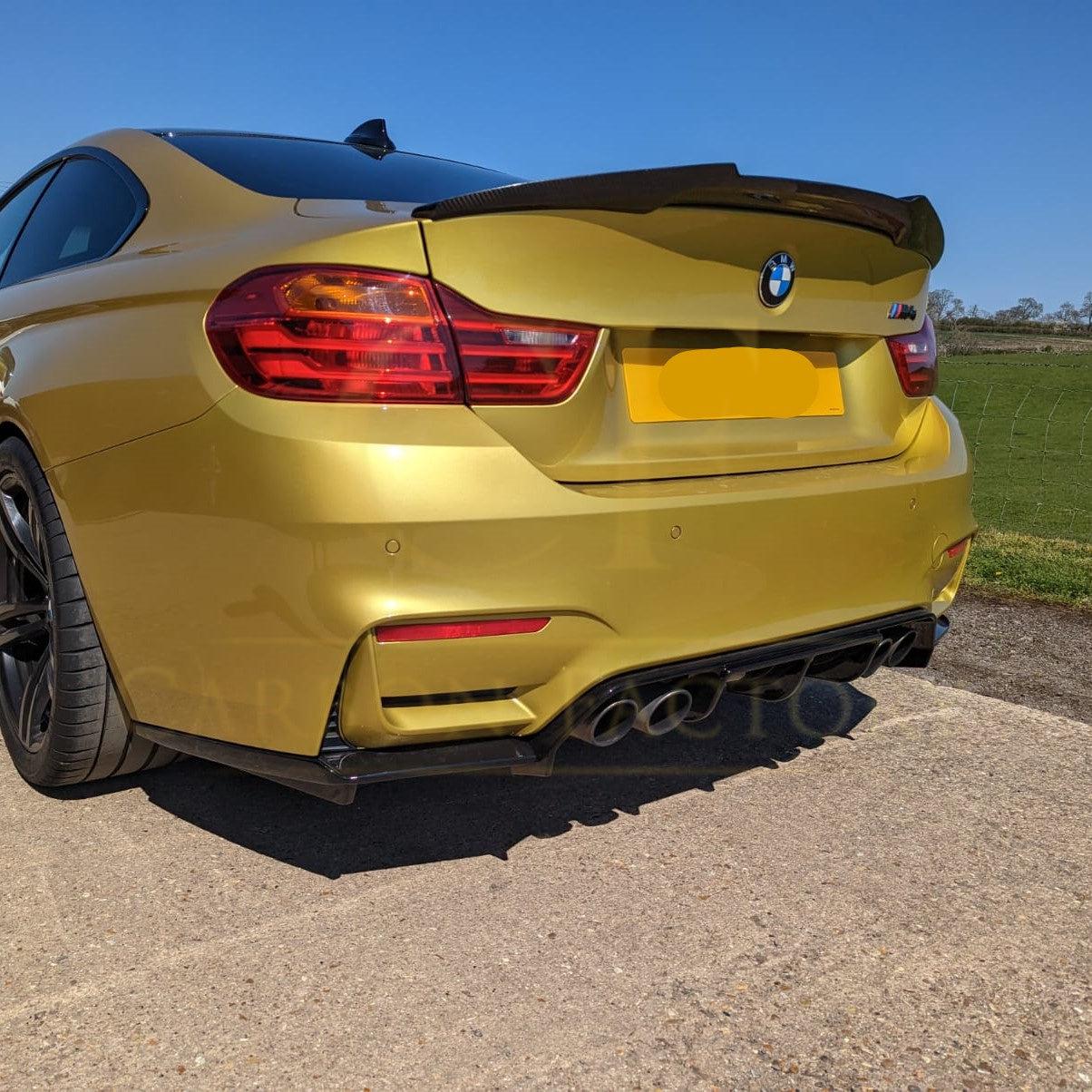 BMW F80 M3 F82 F83 M4 V Style Gloss Black Diffuser 14-20 - Image 3