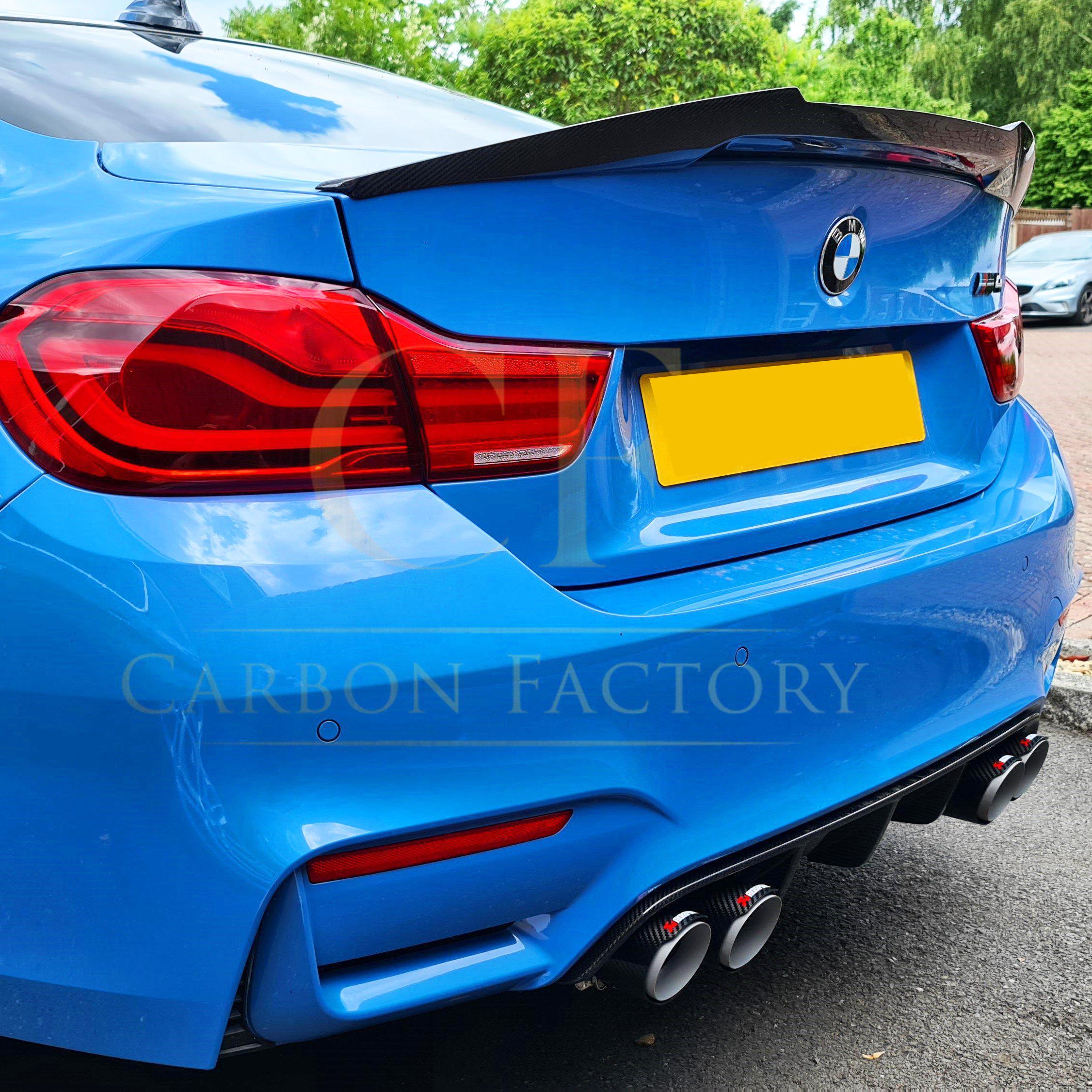 BMW F82 M4 Coupe V Style Carbon Fibre Boot Spoiler 14-20 - Image 2