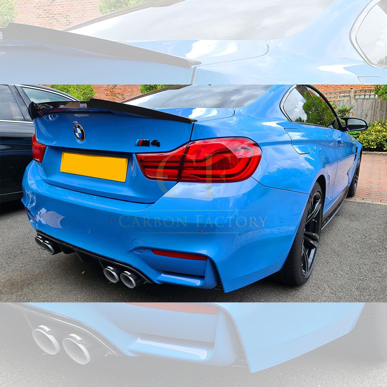 BMW F82 M4 Coupe V Style Carbon Fibre Boot Spoiler 14-20 - Image 3